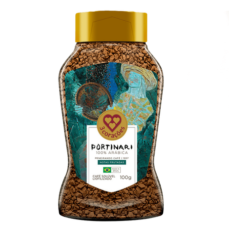 Café soluvel liofilizado portinari 3 corações vd 100g