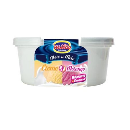 Sorvete Milão creme e morango 1l