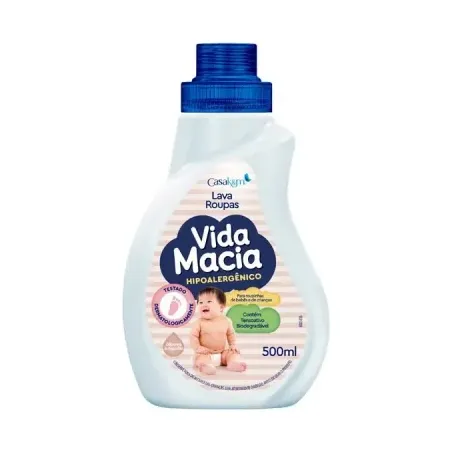 Lava Roupas Líquido Vida Macia Glicerina e Algodão 500ml