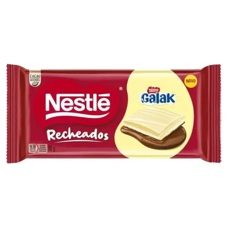 Chocolate nestle em barra galak recheada 80g