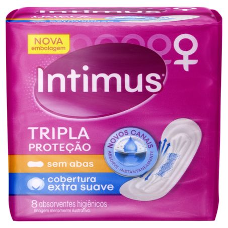 ABSORVENTE SEM ABAS EXTRA SUAVE INTIMUS TRIPLA PROTEÇÃO