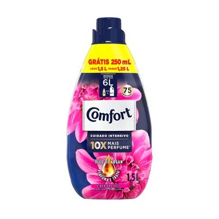 Amaciante de Roupa Concentrado Fiber Protect Comfort Frasco Leve Pague 1,25l 1.5LT