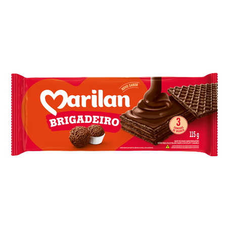 Biscoito wafer brigadeiro marilan