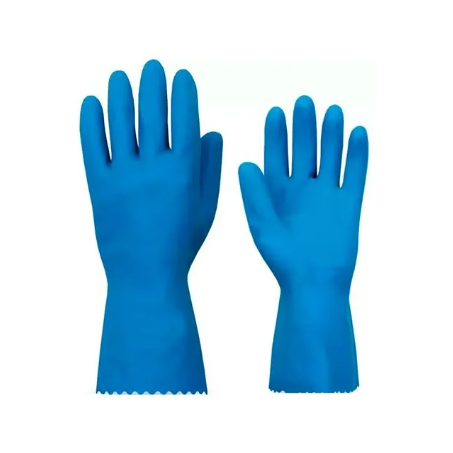 LUVA DE LÁTEX VERNIZ GRANDE AZUL 1 PAR BOMPACK