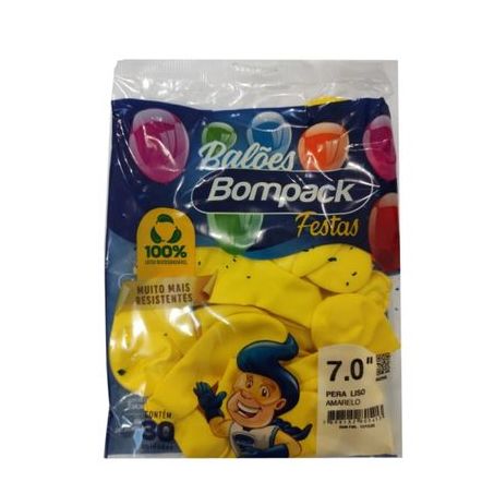 Balao liso n7 amarelo bompack c/30un