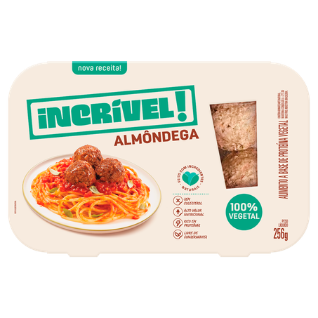 Almôndega Incrível Vegetal Congelada 256g