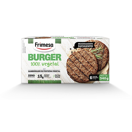 Hamburguer Frimesa 100% Proteína Vegetal 6un Caixa 540g  
 