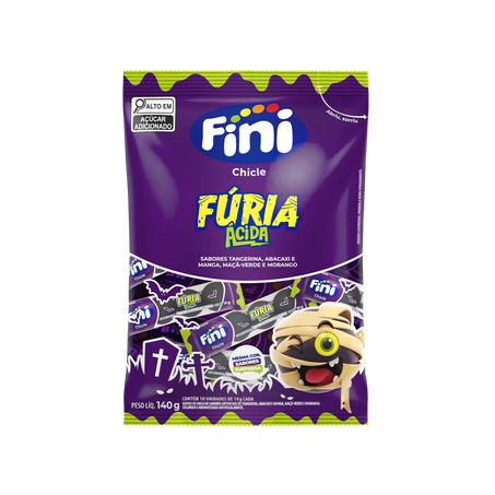 Goma De Mascar Fini Fúria Ácida Pacote 140g 
 