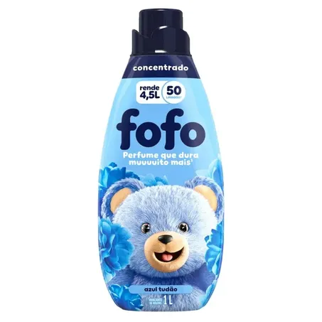 Amaciante de Roupas Concentrado Fofo Azul Tudão Frasco 1lt