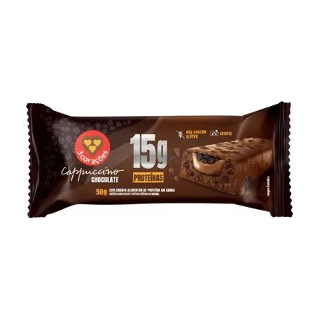 Barra proteína chocolate 3 corações 50g