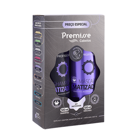 Kit shampoo máscara matizador premisse 1l