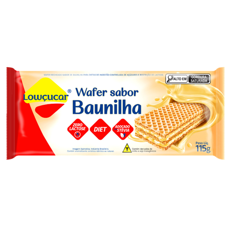 Wafer lowçucar light baunilha 115g