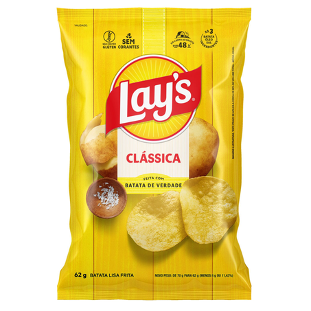 Salgadinho batata lays 62g classica
