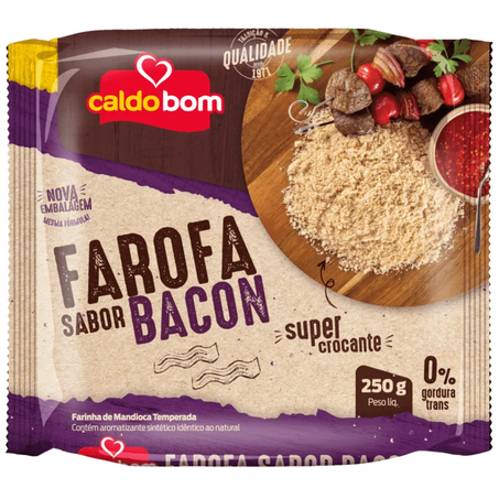 Farofa caldo bom 250g mandioca bacon