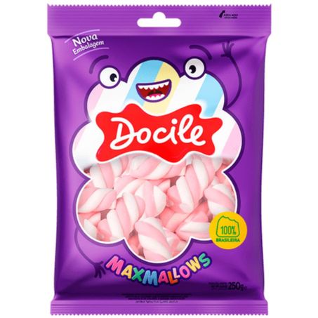 Bala maxmallows docile 250gr twist rosa