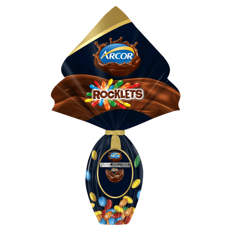 Ovo pasc.arcor 220gr rocklets leite