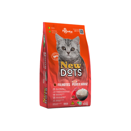 RACAO NEW DOTS P/GATO FILHOTE 500G