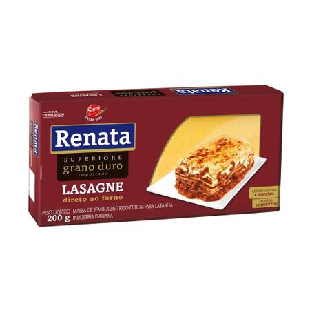 MASSA LASANHA DE GRANO DURO SUPERIORE RENATA 200G