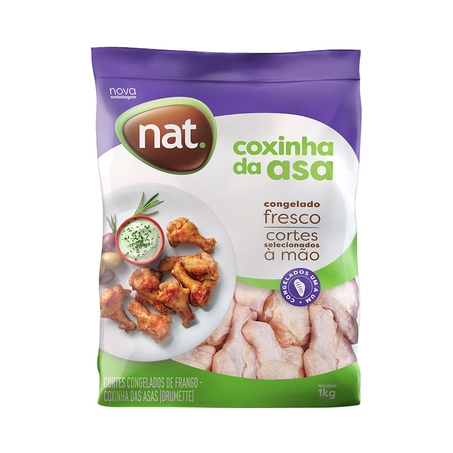 Coxinha da Asa de Frango Congelado Nat 1Kg