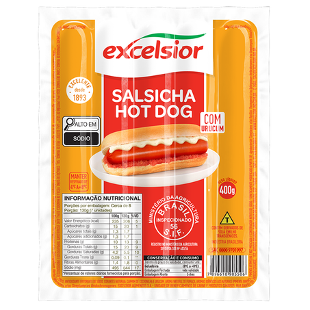 SALSICHA EXCELSIOR HOT DOG URUCUM 400G