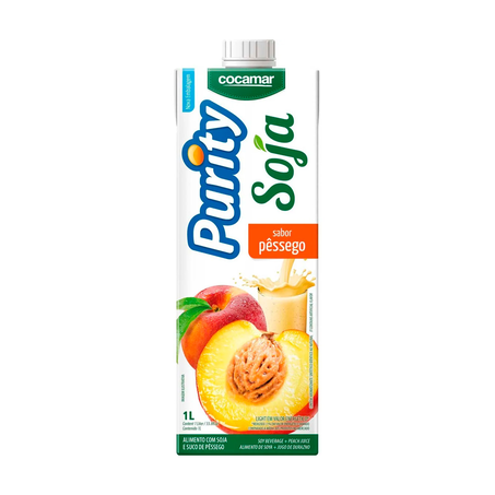 Bebida de Soja Purity Pêssego Caixa 1L