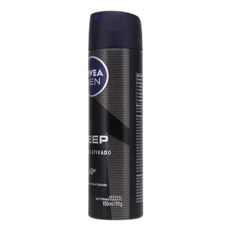DESOD.NIVEA AERO 150ML DEEP CARVAO ATIVO MASC 360-6