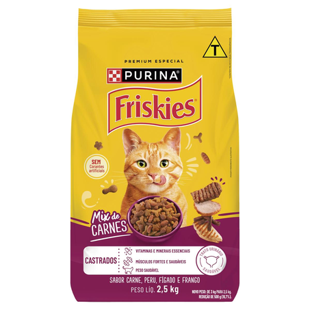 Ração Friskies 2,5kg - Adulto - Megamix - Carne