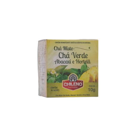 Chá Misto Chileno Chá Verde, Abacaxi, Hortelã e Erva-Mate Caixa com 10un - 10gr 360-58