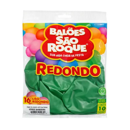 BEXIGA LISA VERDE BANDEIRA  N7 C/50UN