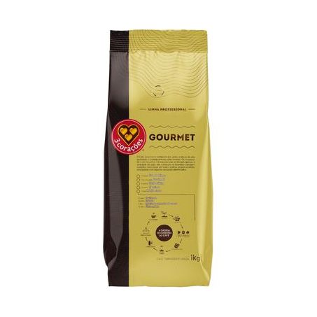 Café grão expresso gourmet profissional 3 corações pacote 1kg