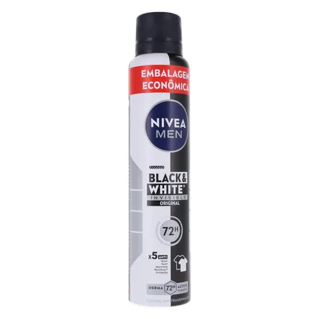 DESODORANTE NÍVEA AEROSSOL BLACK & WHITE INVISIBLE 200ML 360-34