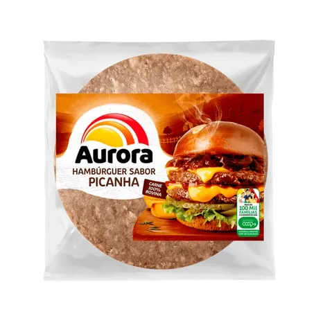HAMBURGUER CARNE BOVINA SABOR PICANHA AURORA 90G