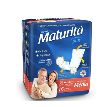 PROTETOR ABSORVENTE MATURITA INCONTINÊNCIA MÉDIA 16UN