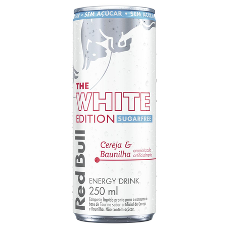 Bebida Energética Red Bull 250ml - White - Sem Açúcar - Cereja e Baunilha - Lata