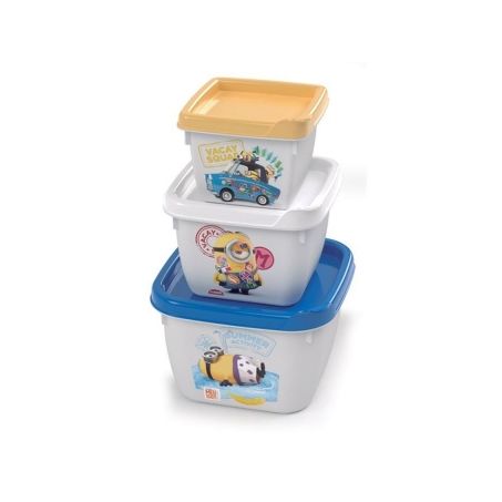 JOGO PLASUTIL POTE CONECT MINIONS 3PC