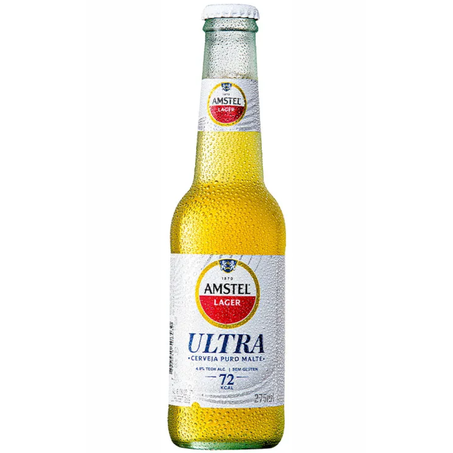 Cerveja amstel ultra 275ml long neck s/gluten- apenas 72 calorias