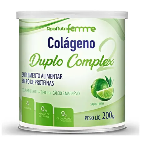 COLAGENO DUPLO PLEX LIMAO 200G - APISNUTRI