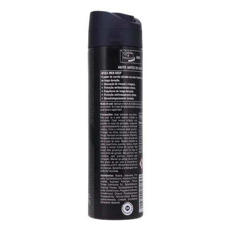 DESOD.NIVEA AERO 150ML DEEP CARVAO ATIVO MASC 360-14