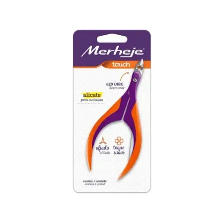 ALICATE P/CUTICULA MERHEJE TOUCH VIOLETA/LARANJA  