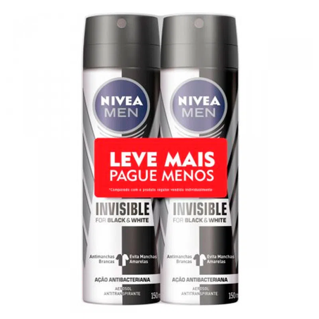 Desodorante Nivea Men Black E White 150ml 2un