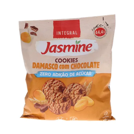 BISCOITO JASMINE COOKIES ZERO AÇÚCAR DAMASCO C/CHOCOLATE 120G 360-1