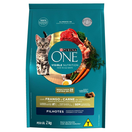Alimento para Gatos Purina One 2kg - Filhotes - Frango e Carne