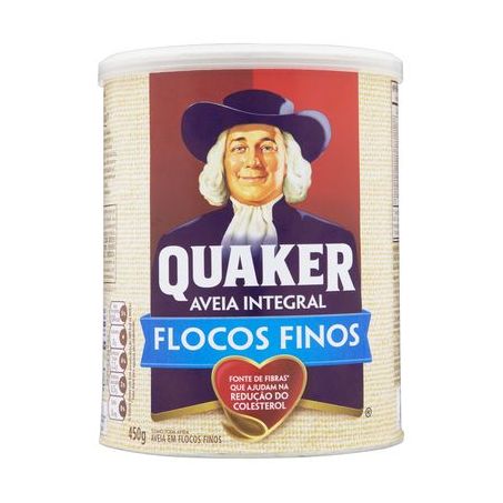 AVEIA QUAKER FLOCOS FINOS LATA 450G