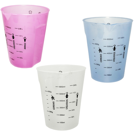 Copo de Medida / Dosador Graduado de Plástico C/ Bico 600ML