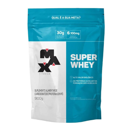 Suplemento Super Whey Protein Max Titanium Morango Rf 900g