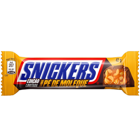 Chocolate barrinha snickers pe de moleque 42g
