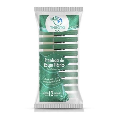 Prendedor de roupa plastico theoto c/12