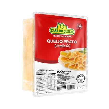 Queijo prato casa do queijo fatiado 300g
