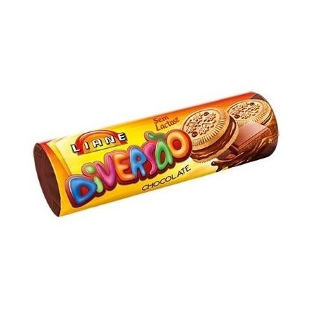 Biscoito Doce Recheado Diversão Chocolate Liane Sem Lactose Pacote 115G