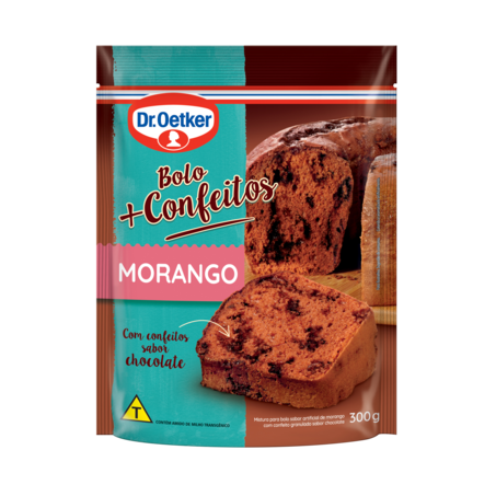 Mistura Bolo Dr Oetker Morango + Confeitos Sachê 300g 
 